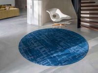 Louis de Poortere - Rond vloerkleed Baobab Structures 9250 Suarez Blue - 240 rond - thumbnail