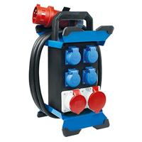 as - Schwabe STECKY 12 CEE-Stromverteiler 4,5 m schwere Gummischlauchleitung H07RN-F 5G4 – 4x 230 V Schuko- (16 A) + 2x 400 V CEE-Steckdosen (1x 16 A + 1x 32 A) – Outdoor – IP44 – Made in EU I 60962