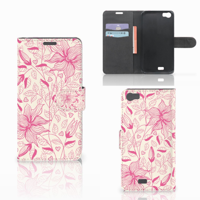 Wiko Lenny Hoesje Pink Flowers