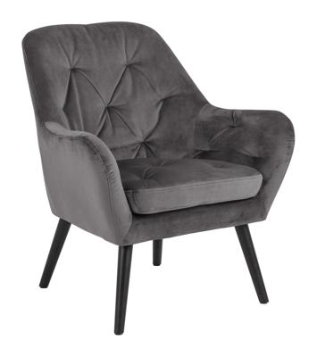 Bendt Fauteuil 'Mette' Velvet, kleur Dark Grey