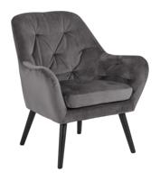 Bendt Fauteuil 'Mette' Velvet, kleur Dark Grey