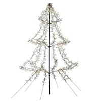 Lichtboom - zwart - 200 cm - metaal - 1200 led lichtjes - warm wit - verlichte kerstboom - thumbnail