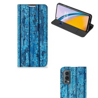 OnePlus Nord 2 5G Book Wallet Case Wood Blue