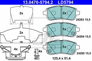 ATE Ceramic ATE, u.a. fÃ¼r Suzuki, Subaru, Daihatsu, Mazda