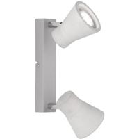 Led Plafondspot - Trion Antyna - Gu10 Fitting - 6w - Warm Wit 3000k - 2-lichts - Rond - Beton Look - Aluminium