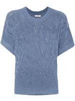 Peserico pull en maille torsadée à sequins - Bleu