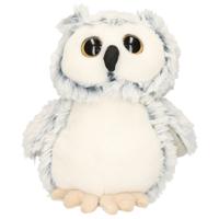 Uil grijs knuffel van zachte pluche -  17 cm zittend - Knuffeldieren speelgoed   -