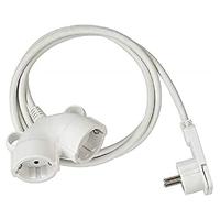 Brennenstuhl hoogwaardige kunststof-verlengkabel met platte stekker (verlengkabel plat voor binnen met kabel, stroomverlengkabel met dubbel stopcontact, 2-voudige verlengkabel) wit 10m wit