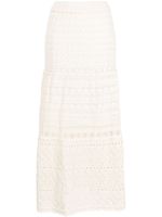 Ba&Sh Josh pointelle-knit high-waisted skirt - Tons neutres