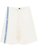 JW Anderson pantalon ample à bandes logo - Blanc