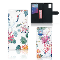 Samsung Galaxy A02s | M02s Telefoonhoesje met Pasjes Bird Flowers