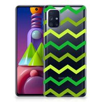 Samsung Galaxy M51 TPU bumper Zigzag Groen