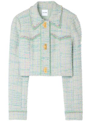 St. John Cropped tweed jack - Groen