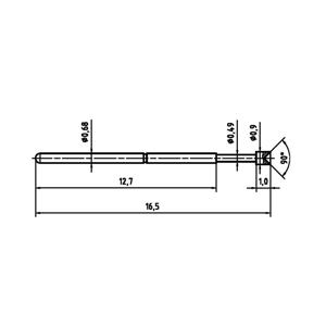 PTR Hartmann 1007-A-0.7N-AU-0.9 Precisietestpen met veercontact