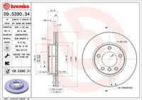 Remschijf BREMBO, Remschijftype: Binnen geventileerd, u.a. für BMW