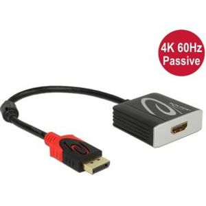 Delock 62719 Adapter DisplayPort 1.2 male > HDMI female 4K 60 Hz Passief zwart