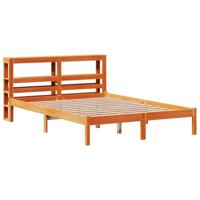 vidaXL Bedframe met hoofdbord massief grenenhout wasbruin 120x200 cm, bed, bed ombouw, boxspring, bedbodem, slaapkamermeubel, twijfelaar bed