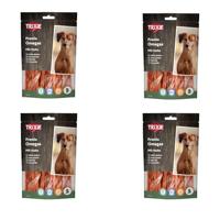 TRIXIE Premio Omega Stripes | Pakket van 4 | 4 x 100 g | Aanvullend diervoeder voor honden met hoog vleesgehalte van kip | Rijk aan essentiële Omega-3- en Omega-6-vetzuren