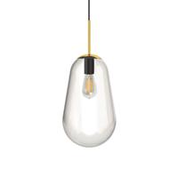 Nowodvorski Glazen hanglamp Pear Medium Ø 22cm goud met helder glas 8672 - thumbnail