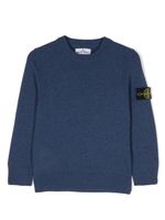 Stone Island Junior pull chiné à col rond - Bleu