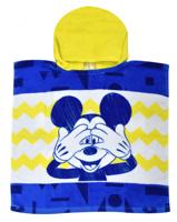Mickey badponcho junior 50 x 100 cm katoen geel/blauw