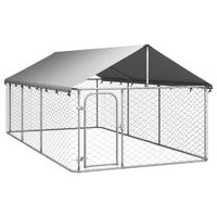 Hondenkennel voor buiten met dak 400x200x150 cm - thumbnail