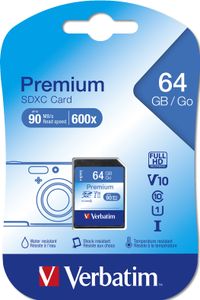 Verbatim Premium SDXC-kaart 64 GB Class 10, UHS-I