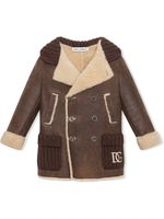 Dolce & Gabbana Kids manteau à boutonnière croisée - Marron