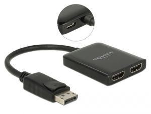 Delock 87720 DisplayPort 1.2-splitter 1 x DisplayPort in > 2 x HDMI uit 4K 30 Hz