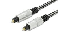 EDNET Toslink aansluitkabel ODT audioverbindingskabel Toslink St/St 1.0m LWL UL si/sw katoen goud