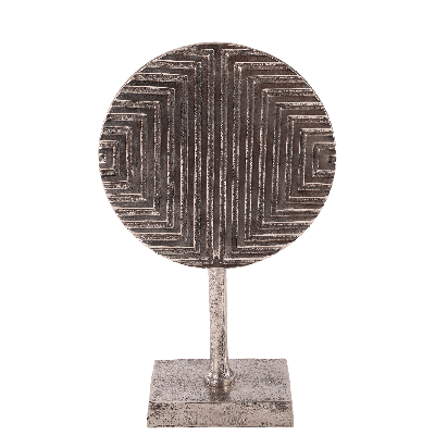 Decoratie op voet Divani klein ruw nickel