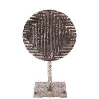 Decoratie op voet Divani klein ruw nickel