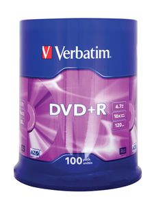 Verbatim DVD+R Matt Silver 4,7 GB 100 stuk(s)