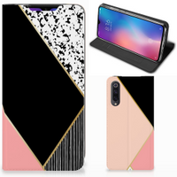 Xiaomi Mi 9 Stand Case Zwart Roze Vormen