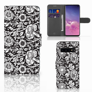 Samsung Galaxy S10 Hoesje Black Flowers