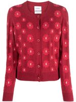 Barrie floral-embroidered cardigan - Rouge