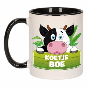 Koeien theebeker zwart / wit Koetje Boe 300 ml