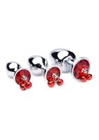 BS Red Gem with Bells Anal Plug Set