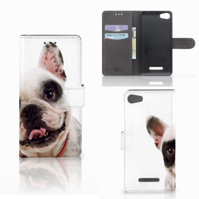 Wiko Lenny 2 Telefoonhoesje met Pasjes Franse Bulldog