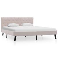 vidaXL Bedframe stof lichtlinnenkleurig 140x200 cm