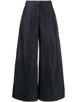 Jil Sander pantalon ample à coupe courte - Bleu