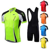 Voor heren Wielrenshirt met strakke shorts Korte mouw Bergracen Wegwielrennen Herfst Geel Licht Groen Rood Fietsen Sportoutfits Ademend Sneldrogend Achterzak Lycra Sport Met Patroon Kleding Lightinthebox