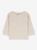 Babyshirt met lange mouwen PETIT BATEAU in biologisch katoen gemêleerd beige