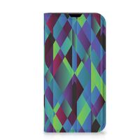 iPhone 13 Mini Stand Case Abstract Green Blue - thumbnail