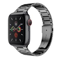 By Qubix - Stalen schakelband - Space Grey - Compatible met Apple watch 44mm / 45mm / 46mm / 49mm - Compatible Apple watch bandjes