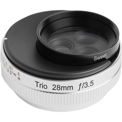 Lensbaby Trio 28mm f/3.5 Lens voor Sony E Mount - Zilver Lensbaby Trio 28mm f/3.5 Lens voor Sony E Mount - Zilver