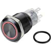 TRU COMPONENTS TC-9428172 LAS1-AGQ-22E/R/12V/A Druktoets 250 V/AC 3 A 2x uit/(aan) Moment Rood (Ø) 19 mm IP65 1 stuk(s) - thumbnail