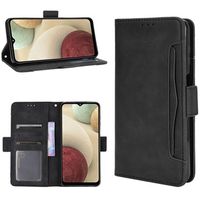 Vintage Series Samsung Galaxy M12 Wallet Case met Kaarthouder - Zwart - thumbnail