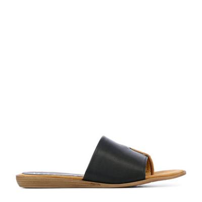 Unisa Acho leren teenslippers zwart