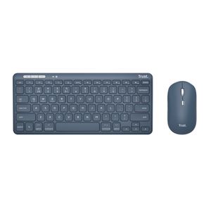 Trust Lyra - Draadloos Toetsenbord en Muis - Voor meerdere apparaten - Qwerty - 1600 DPI - Blauw